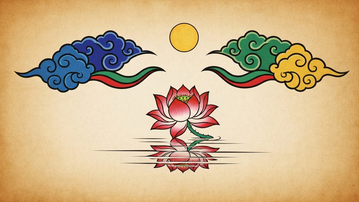 전 애인 꿈해몽 대표 이미지 (한국 전통 민화풍 일러스트)