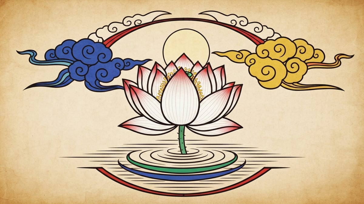 벌거벗은 꿈해몽 대표 이미지 (한국 전통 민화풍 일러스트)