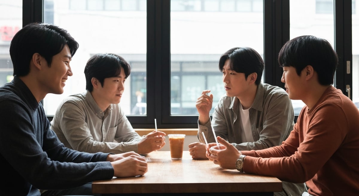 카페에서 대화하는 사람들
