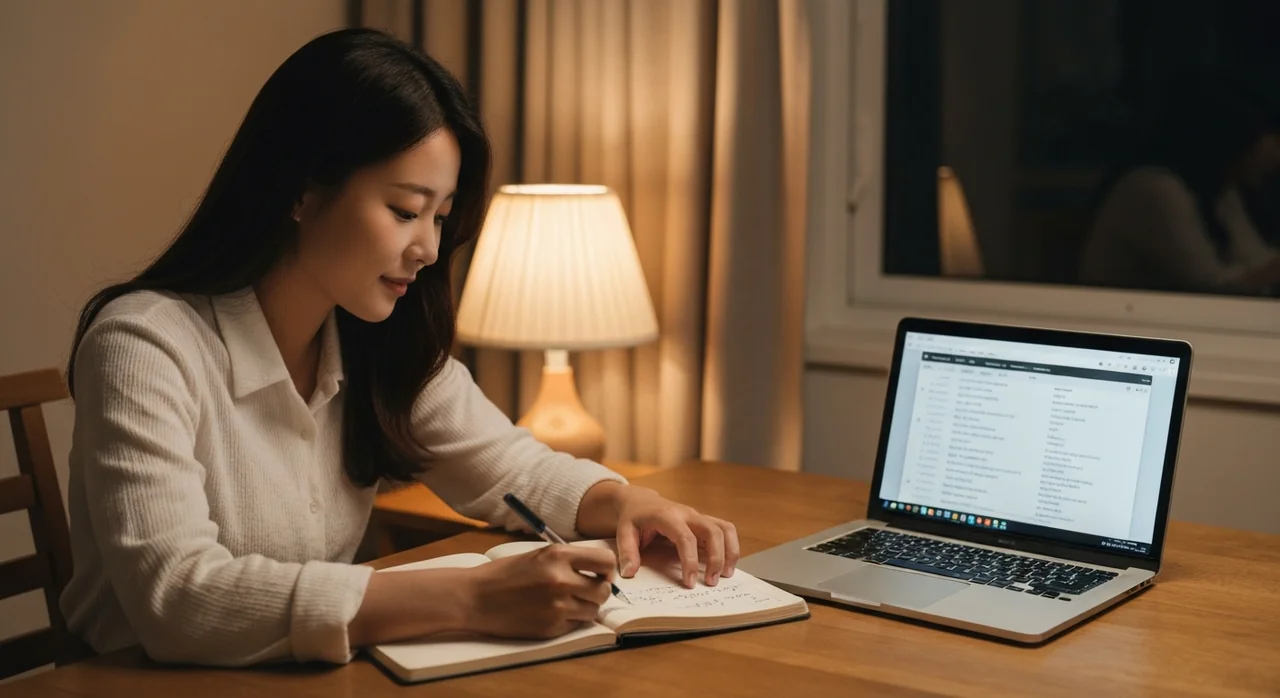 부부가 함께 ETF 포트폴리오를 계획하는 모습