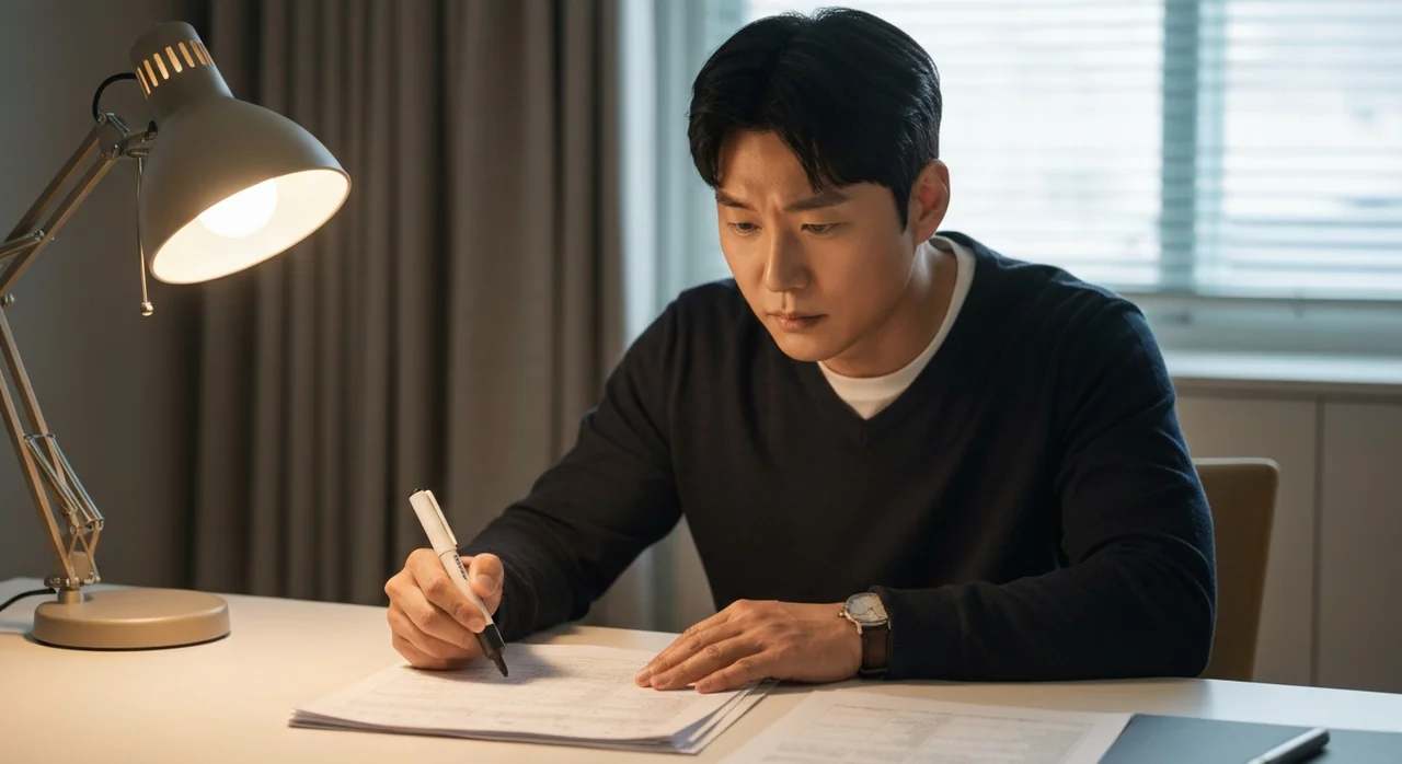 등기부등본을 꼼꼼히 검토하는 임차인