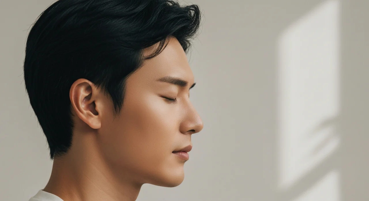 호흡에 집중하며 명상하는 모습