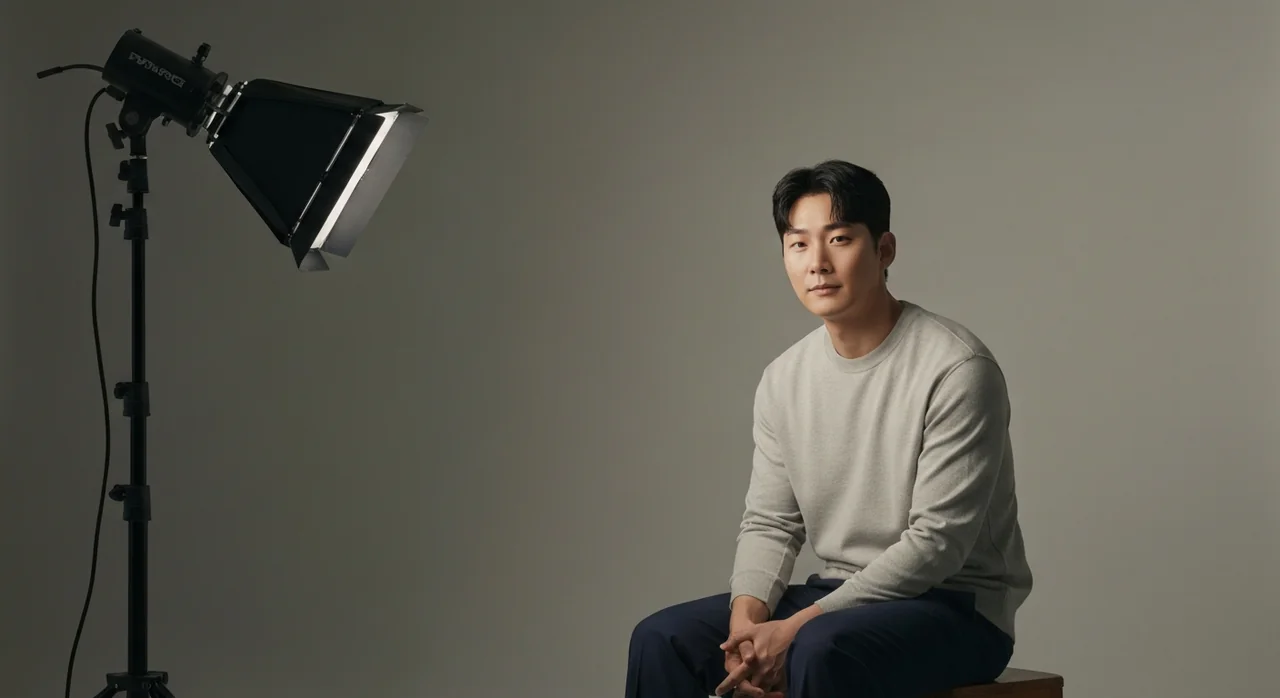 사진관에서 여권 사진 촬영