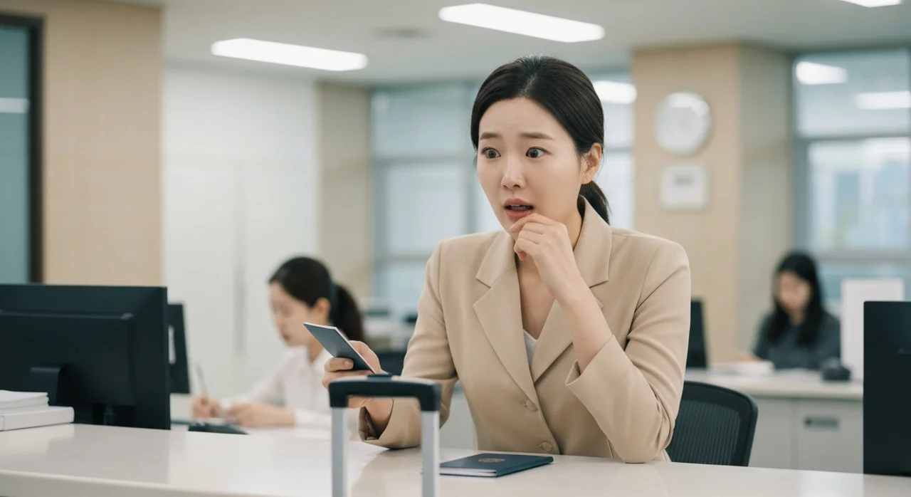 긴급여권을 신청하는 여행자