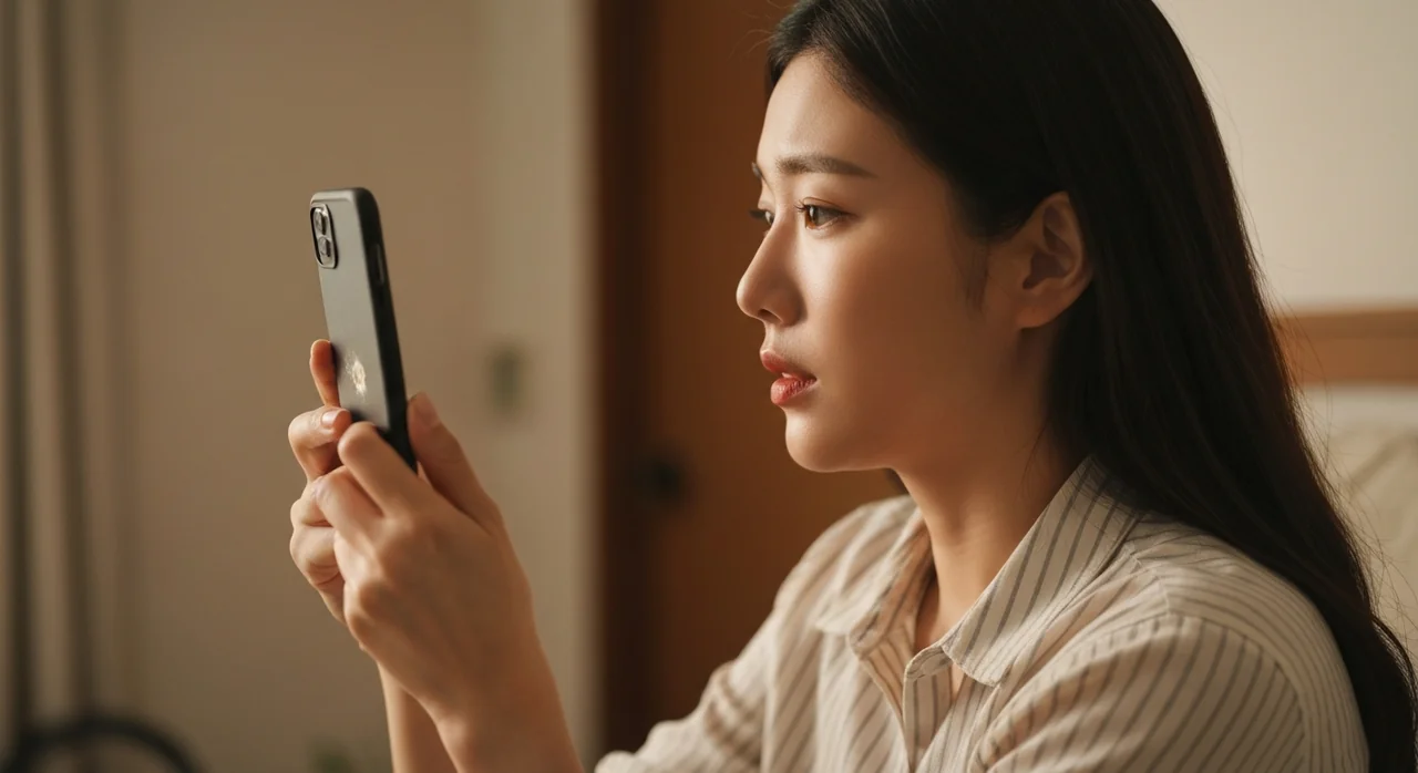 벽면 곰팡이를 촬영하는 모습