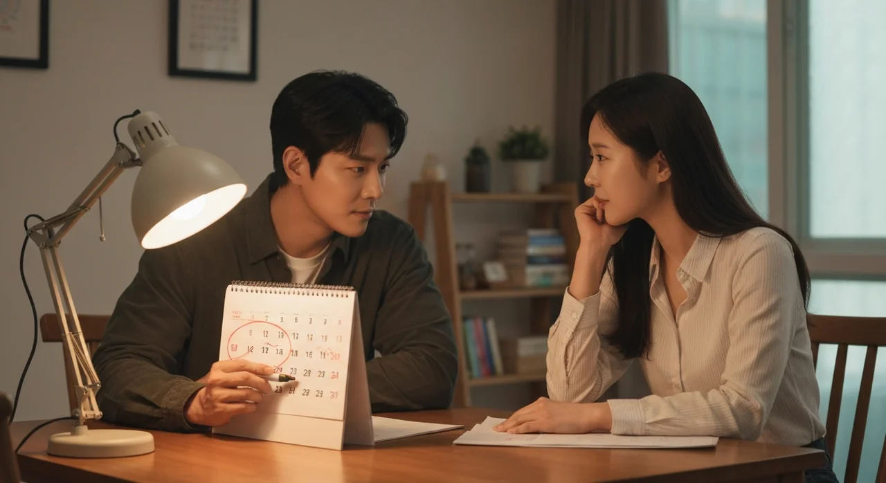 계약 만료일을 체크하는 부부