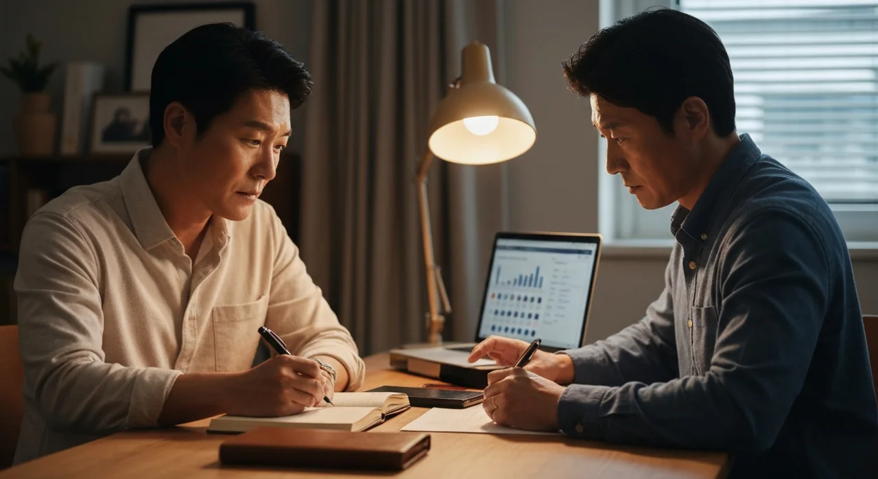 4% 룰 계산기를 사용하는 모습
