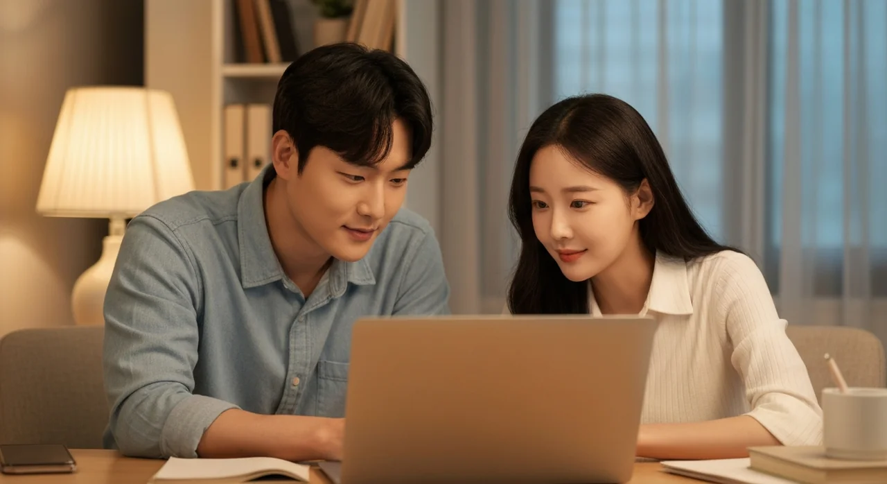 주택청약 신청하는 부부