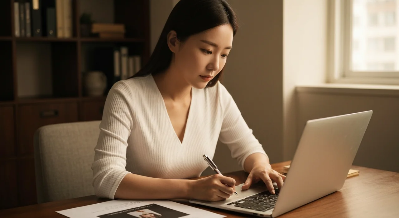 저작권 침해에 법적 대응 메일을 작성하는 모습