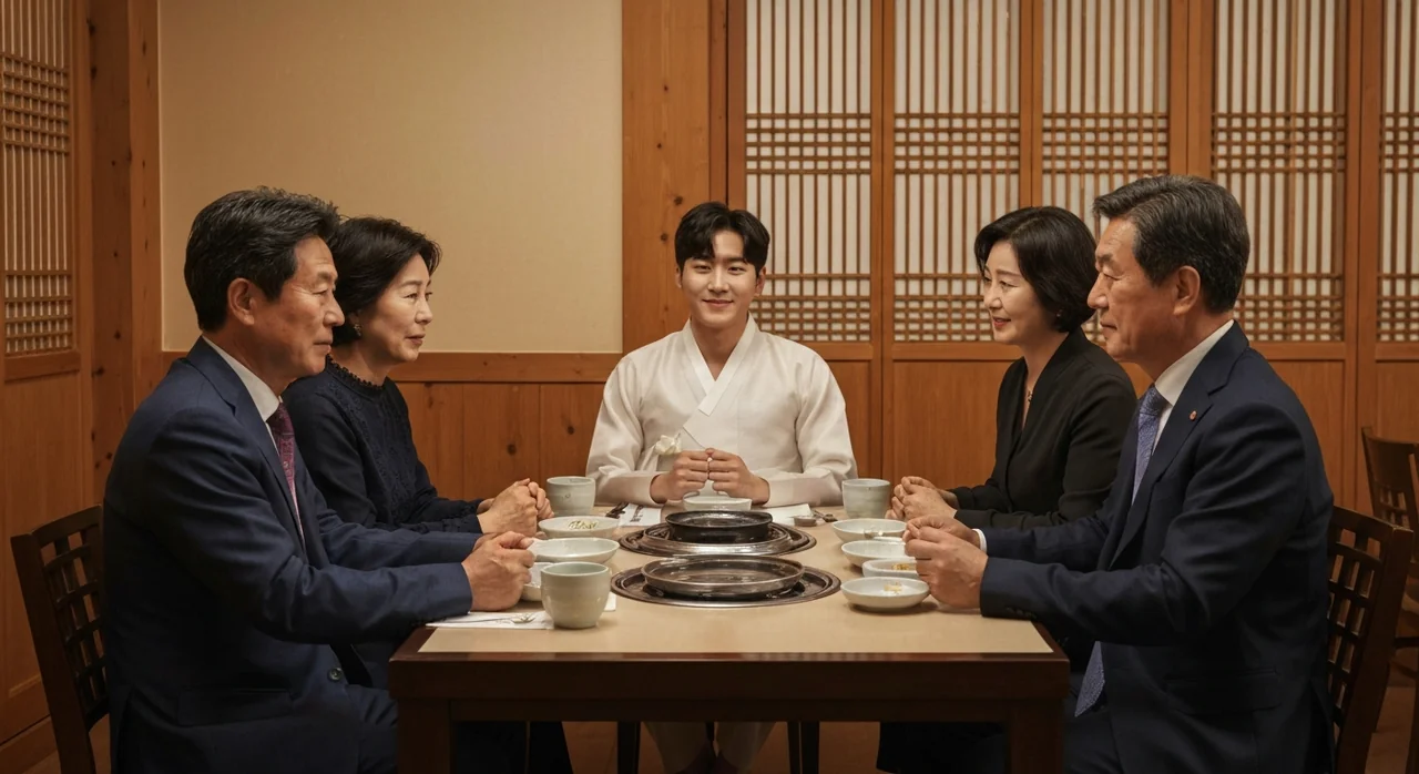 상견례하는 양가 가족