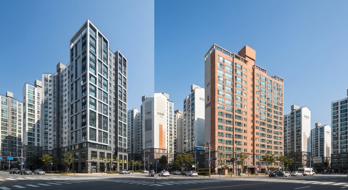 아파트 시세 비교 - 두 지역 평균가·평당가