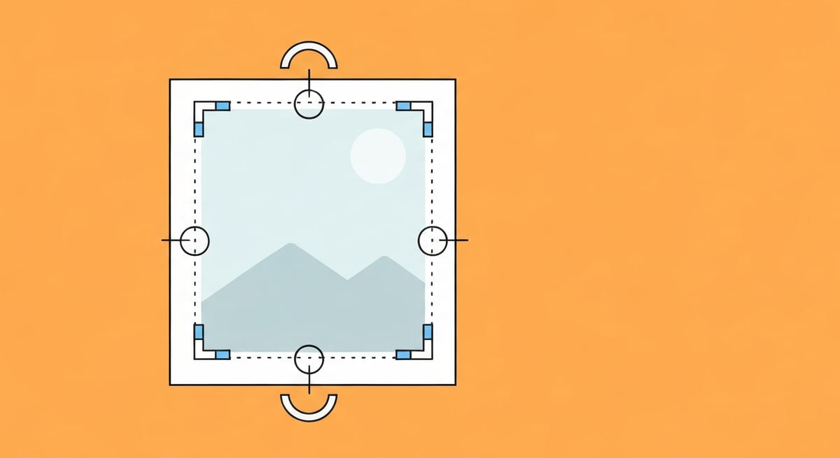 사진을 원하는 영역으로 잘라내는 이미지 크롭 개념 이미지