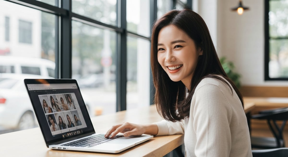 SNS 업로드용 사진을 크기별로 리사이즈하는 모습