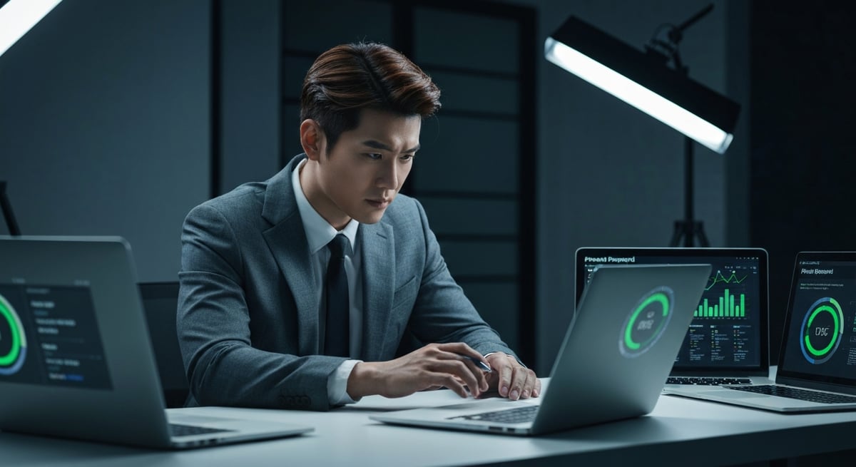 비밀번호 강도·해킹 시간을 분석하는 모습