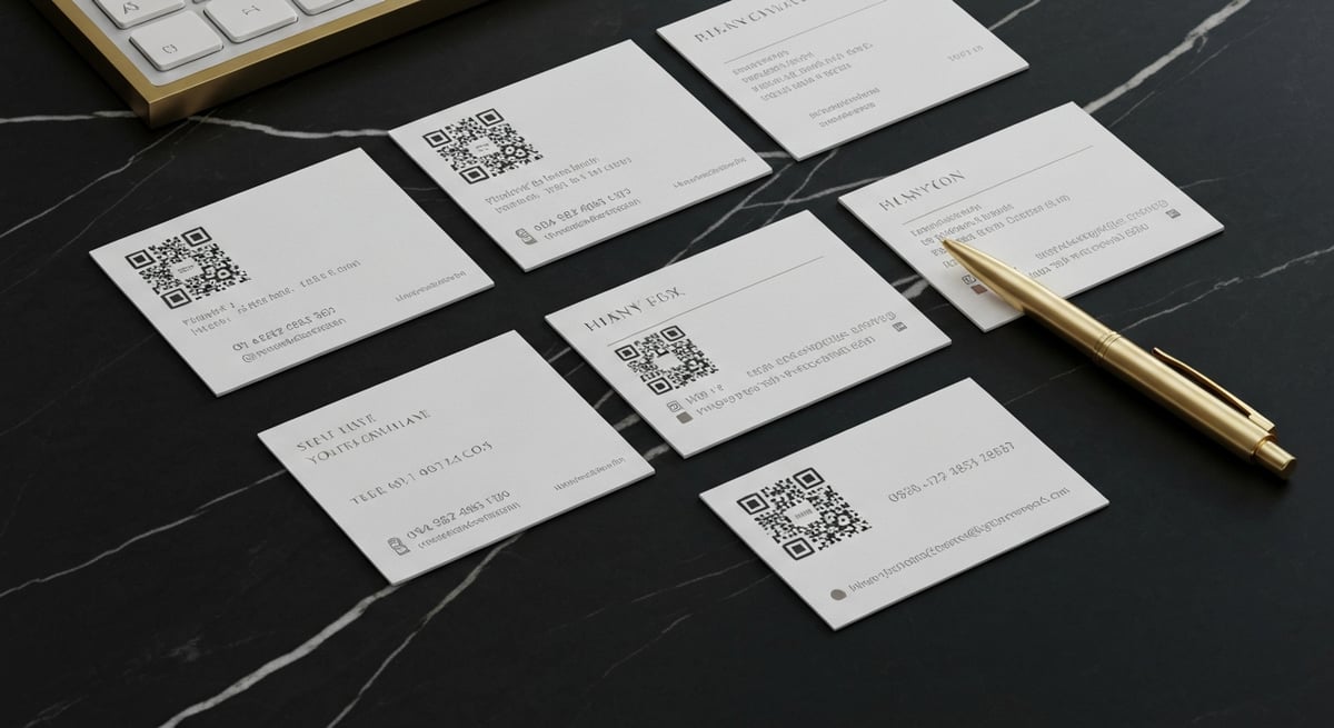 vCard 연락처 QR코드가 인쇄된 비즈니스 명함