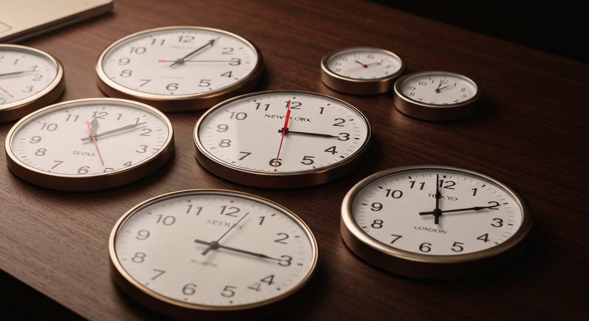 세계 시간대 변환 - 서울·뉴욕·런던·도쿄
