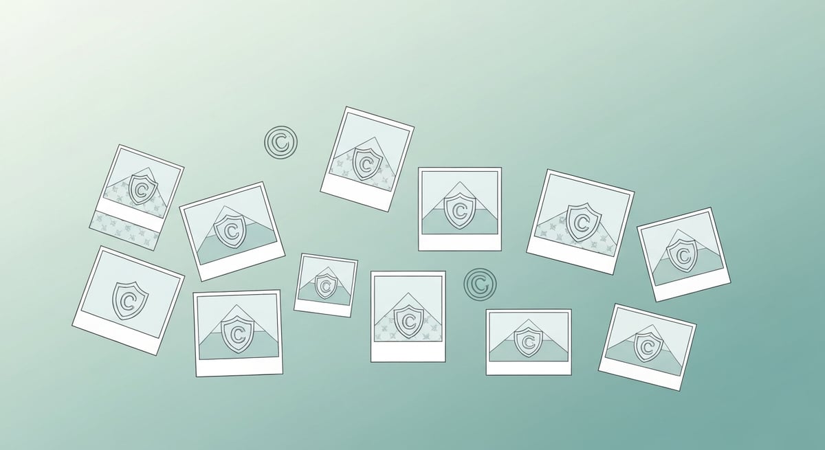 사진 저작권 보호용 워터마크 추가 개념 이미지